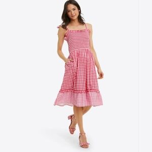 Draper James Women's Taylor Smocked Dress in Pink Gingham